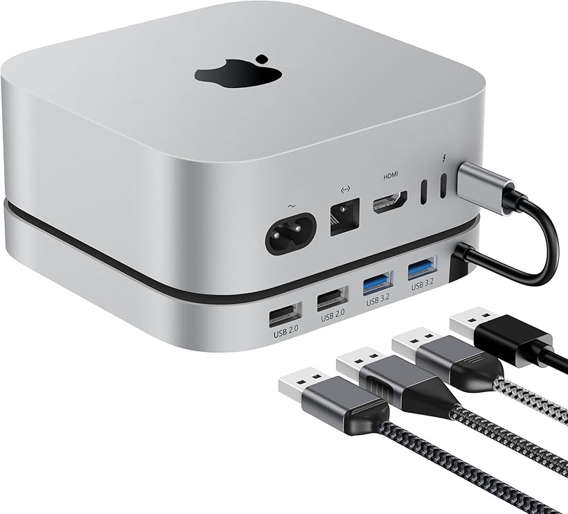 アップグレード版・SSD拡張機能搭載 Mac Mini M4 ドッキングステーション USB-Cハブ 6-in-1 NVMe SSD対応 USB-A 最大10Gbpsポート