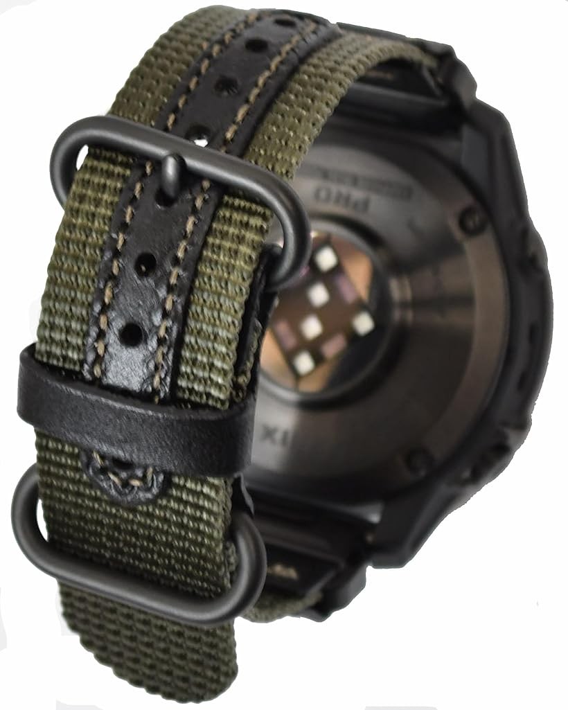 コデル atelierCODEL ガーミン garmin ベルト 交換 バンド 着け心地を追求 ナイロン レザー 日本製 (グレーオリーブ, ラグ幅22mm)