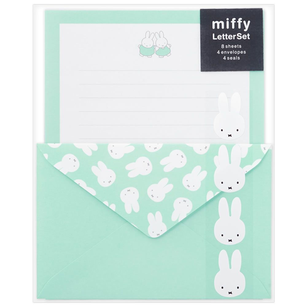 楽天市場 レターセット ミッフィー パターン ブルー レ My8b A 8 便箋10枚 封筒4枚 シール4枚 マルアイ 芦屋の文房具店 あしや堀萬昭堂