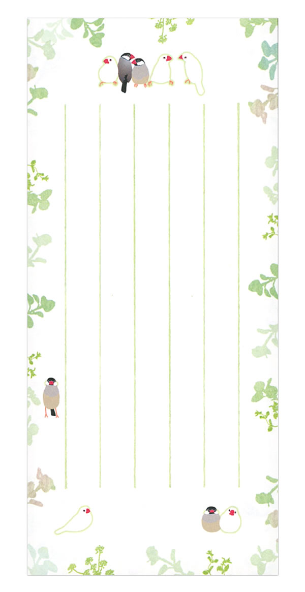 楽天市場 一筆箋 文鳥 Cgis140 9 便箋枚 2柄 ぶんちょう クリエイトジー 芦屋の文房具店 あしや堀萬昭堂