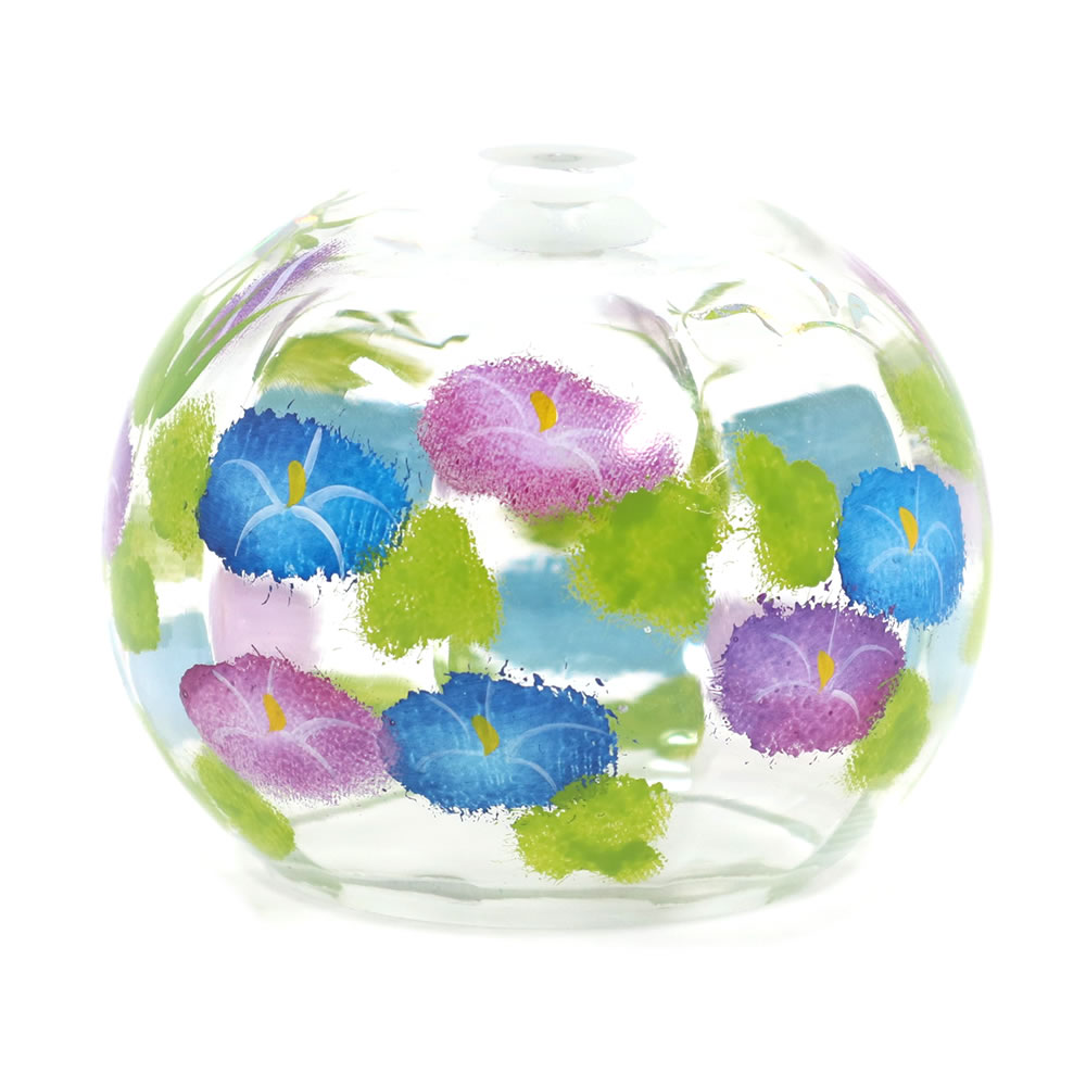 楽天市場 風鈴 ガラス ぎやまん風鈴 ちぎり絵 あさがお R 273 会津喜多方 蒔絵仕上げ 手作り風鈴 木之本 音色で涼む日本の夏の風物詩 ふうりん フウリン 日本製 芦屋の文房具店 あしや堀萬昭堂