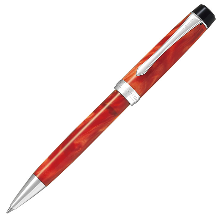 PILOT パイロット 油性ボールペン カスタムヘリテイジSE 0.7mm（細字） マーブルオレンジ BKVH-15SR-MAO 回転繰り出し式 名入れ可（機械彫刻） ペンシース付 CUSTOM HERITAGE SE