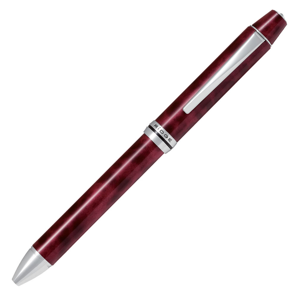 PILOT パイロット 多機能ペン 4+1（フォープラスワン）リッジ 0.7mm（黒・赤・青・緑）＋0.5mm（シャープ） ブラック＆レッド BTHRF-1MR-BR 回転＆ノック式 名入れ可（レーザー彫刻） RiDGE