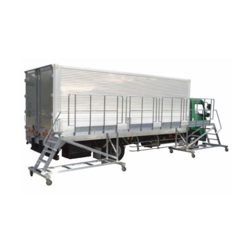 作業台 トラック用 トラック用作業台 全長2.5m 作業 現場 整備 修理 自動車 連結 安全 設備 荷役 WB-10a 長谷川工業｜工具店のツクルド