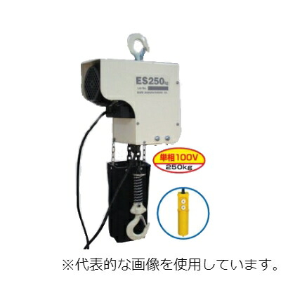 電気チェーンブロック 荷揚げ 吊上げる 250Kg 100V 重いもの 揚程6m 現場 工場 原料 ワーク ES250KgX3m スリーエッチ｜工具店のツクルド