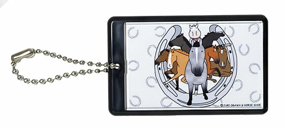 楽天市場 馬のイラストレーターおがわじゅり ｉｃカードケース 毛色８レンジャー ボールチェーン仕様 メール便可 馬グッズのホースシュー