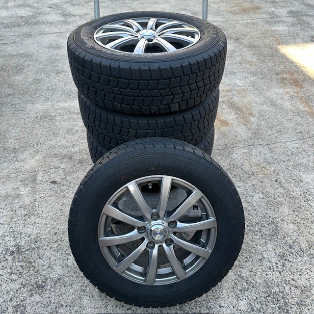 中古 スタッドレス タイヤ ホイールセット 195/65R15 グッドイヤー ICE NAVI 7 スタッドレスタイヤ アルミホイールセット 195/65/15 4本|ホルチン商事 中古タイヤショップ