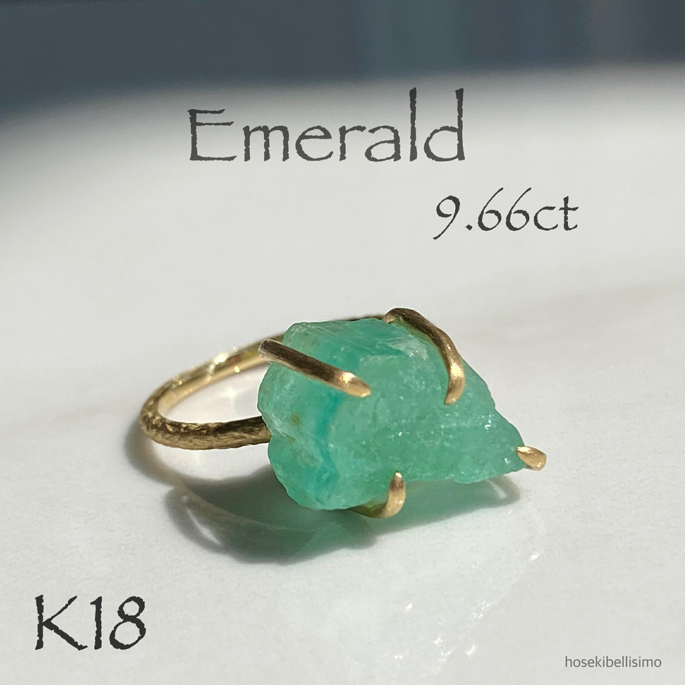 【限定一個】 エメラルド原石 K18 天然 エメラルド リング ラフロックリング 12号 原石 ラフロック 18金 18k アンティーク マット 大粒 ゴールド 5月 誕生石 レディース ファッション ジュエリー 指輪 存在感 天然石 宝石