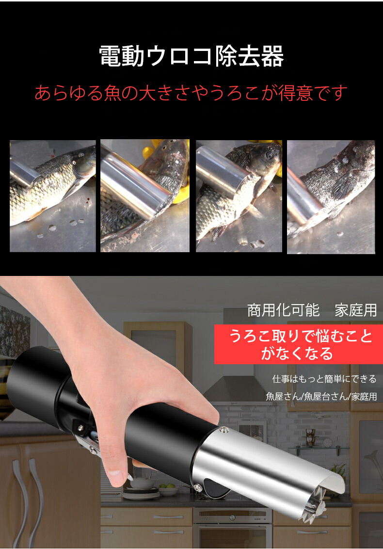 定番から日本未入荷 充電式 電動 ウロコ取り器 鱗 電動ウロコ取り 家庭 魚加工 工場 魚 fucoa.cl