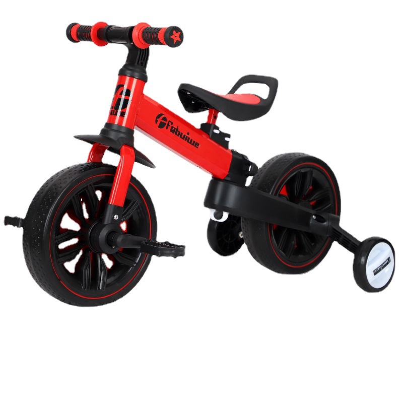 【ポイント8倍】 キッズバイク三輪車 2-6歳子供用 4in1 補助輪 折りたたみ バランスバイク 押し棒付き ペダル後付け ワンタッチ組立 サドル調整可 子供用 自転車 誕生日 プレゼント