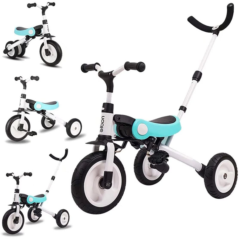 【ポイント8倍】 子供用三輪車 3in1三輪車 ベビーカー 安全ガード付き 折りたたみ三輪車 押し車 かじ付 ペダル付き コント 組み立て簡単 自転車 子供用 発泡タイヤ 超軽量コンパクト 新型 便利 プレゼントに最適