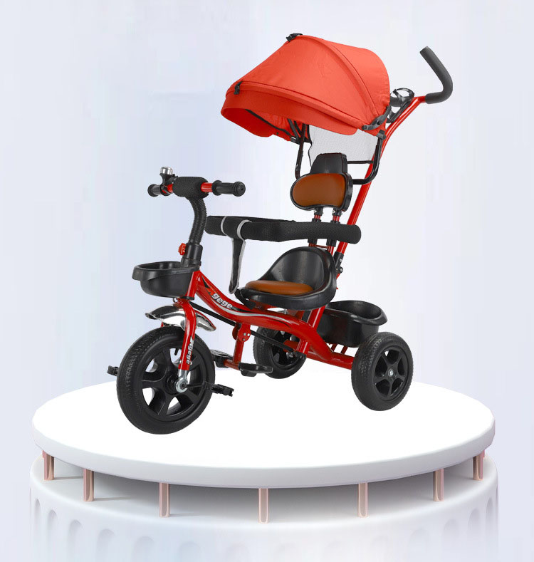 【ポイント8倍】 子供用三輪車 ベビーカー 押し棒付き ガードレール付き サンシェード 三輪車 2歳から7歳まで ペダル付き コントロールバー付きシートベルト付き 超軽量 機能満載 自転車 おもちゃ 乗用玩具 キッズプレゼント