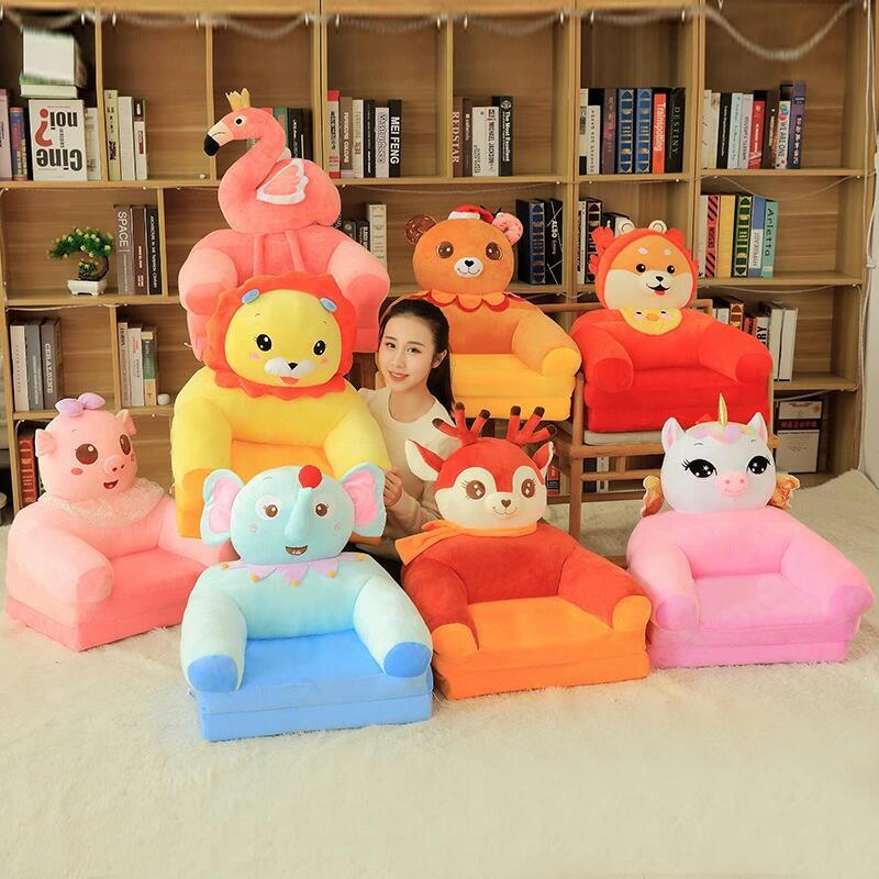 【ポイント10倍】 折りたたみ動物柄キッズソファ 全 8 デザイン 座椅子ミニソファー カバー取り外し洗える 子供部屋プレゼント
