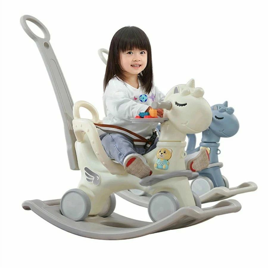 【クーポン+ポイント10倍】 ロッキング木馬 乗用玩具 足こぎ 四輪車輪付き 手押し可能 子供・ベビー用 誕生日プレゼント