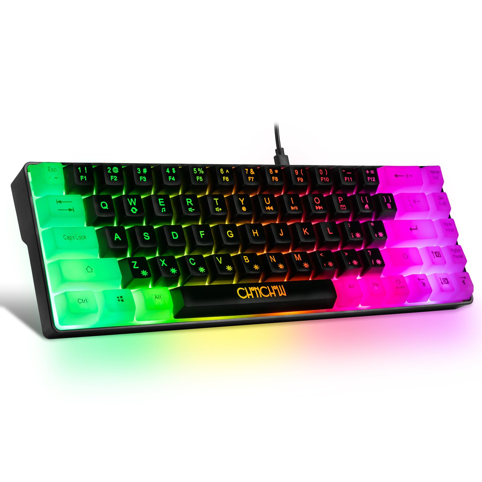 楽天市場】CHONCHOW ゲーミングキーボード コンパクト 薄型 68
