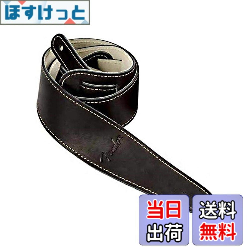【送料無料】Fender フェンダー ストラップ BALL GLOVE LEATHER STRAP 色:ブラック、サイズ:160cm|ほすけっと店