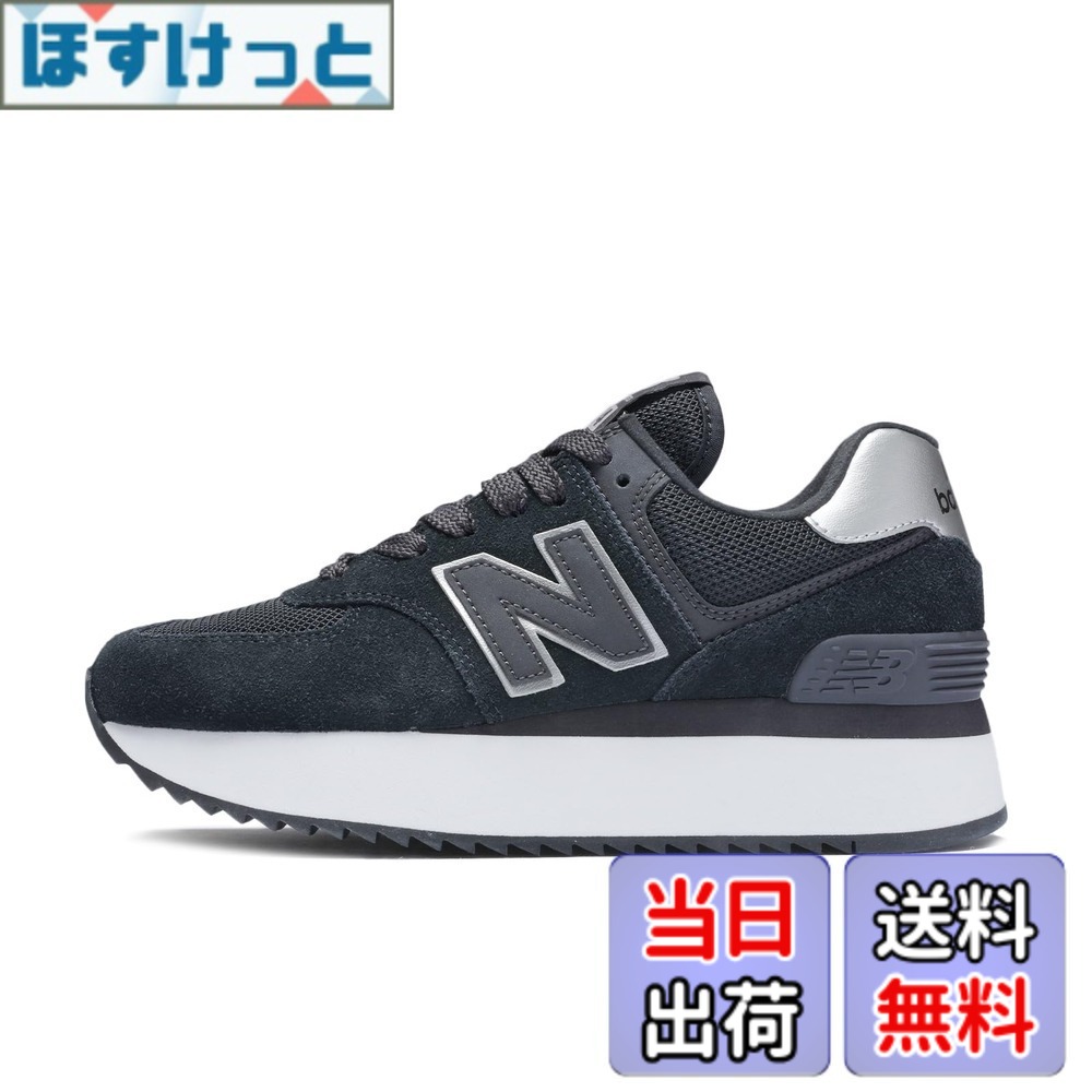 【貨物輸送無料】new balance(ニュー平衡にする) レディース WL574Z 574+ 厚底 付け届け真似形 レディーススニーカー 色：NJ(BLACK)、大いさ：24.0 糎 B
