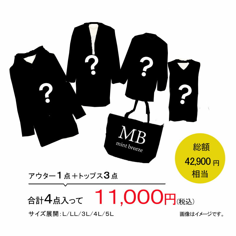 楽天市場 訳アリ 昨年商品 Mb トラッド ４点入りセット S 福袋 大きいサイズ レディース 婦人服 ファッション 30代 40代 50代 60代 ミセス おしゃれ 通販 L Ll 3l 4l 5l ゆったり ぽっちゃり セール お買い得 人気 コーデ フードコート入り ミントブリーズ Mint Breeze