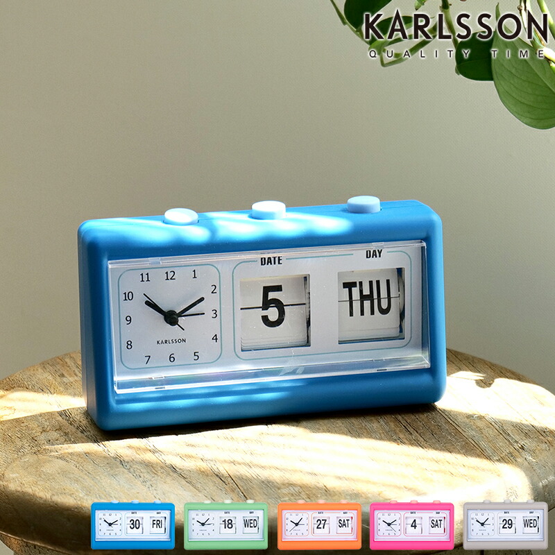 楽天市場】フリップクロック パタパタ時計ホワイト オレンジ グレー