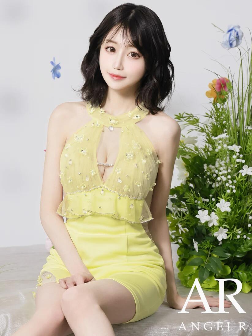 【Angel R/エンジェルアール】再入荷 ホルターネック チュールレース フリル フラワー ビジュー タイトミニドレス キャバドレス セクシー 上品 可愛い 韓国風 ノースリーブ バースデー イベント ナイトドレス AR25225【AR ドレス】｜HotClothing LAインポート＆ドレス 26,235円