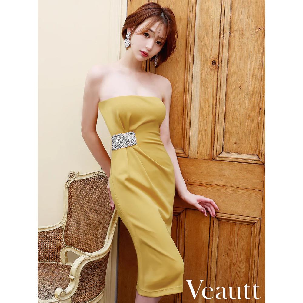 Veautt ベアトップ ウエストビジューデザイン タイトミディアムドレス VT082502(ヴュート)(by エンジェルアール/AngelR) [] 22,935円