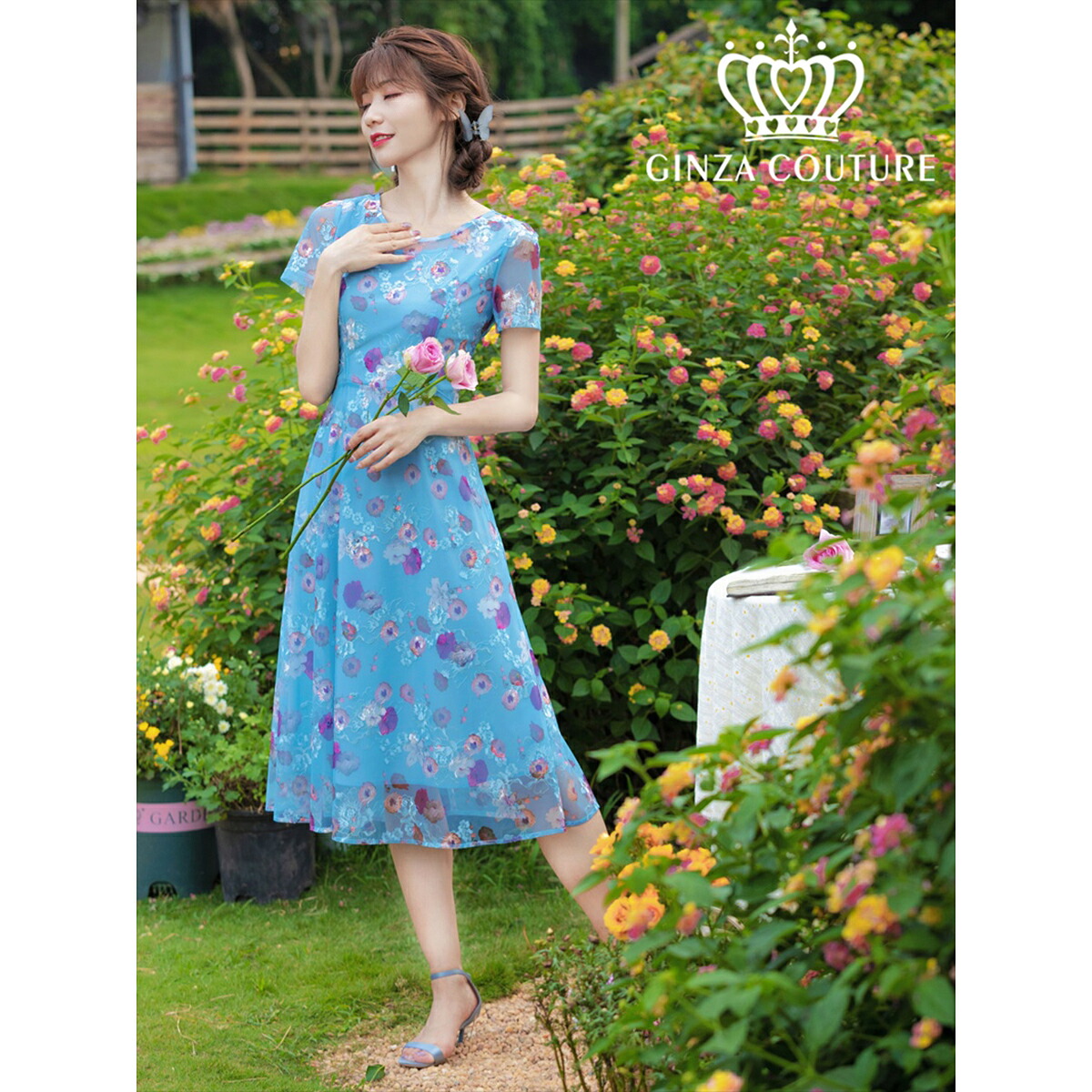 楽天市場】[SALE品のため返品不可][GINZA COUTURE] 2color 花柄 半袖