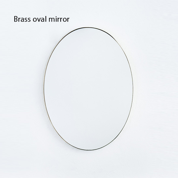 Brass oval mirror 鏡 かがみ ミラー 洗面所 玄関 トイレ 飾り 真鍮 シンプル インテリア デザイン おしゃれ