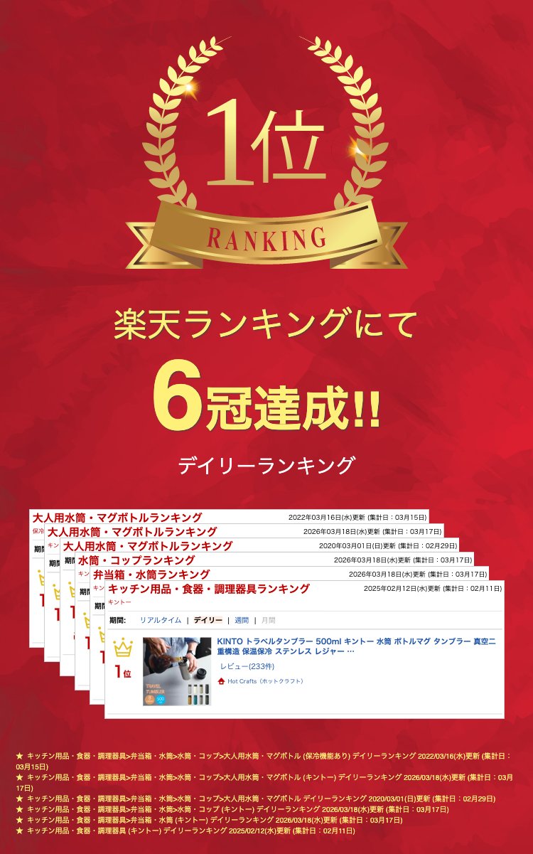 KINTO トラベルタンブラー 500ml（2枚目）