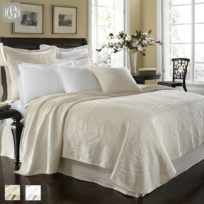 ベッドカバー シングル ダブル クイーン ベッドカバー ベッドスプレッド 送料無料インテリア 寝具 収納 キング 4サイズ キングチャールズマトラッテ 綿100 ホワイト 白 アイボリー 北欧 送料無料 マルチカバー ホワイト 特注モデル の