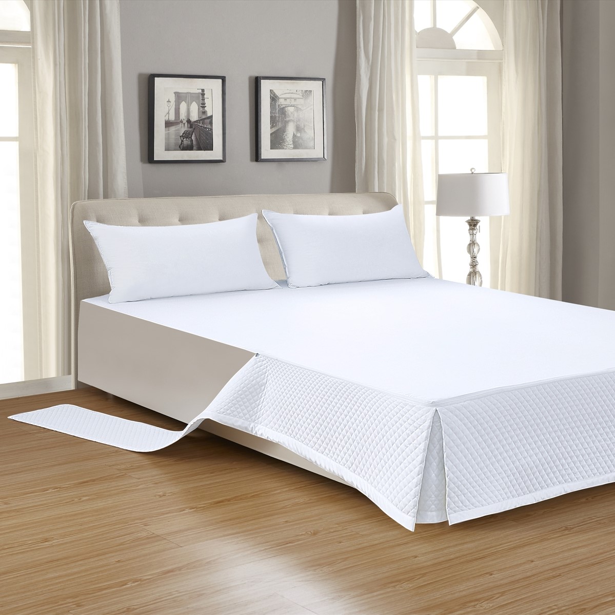 【楽天市場】[旧モデル]ベッドスカート ワイドダブル 155cm x200cm 高さ25cm 400TC ダイアモンドキルト