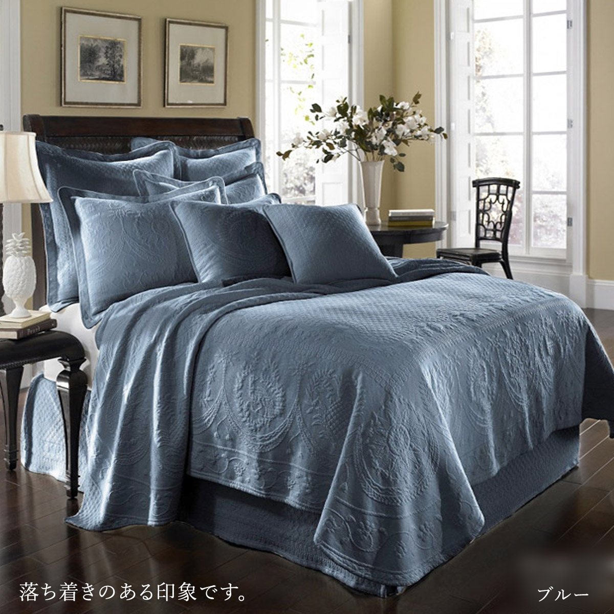 【楽天市場】ベッドカバー シングル ダブル クイーン キング 4サイズ キングチャールズマトラッテ 北欧 マルチカバー 綿100 ホワイト