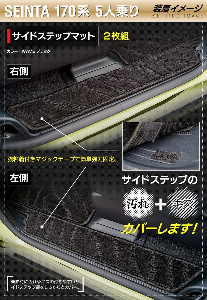 新型 10系シエンタ 5人乗りカーボン調ラバー製ラゲッジマット YMTの+