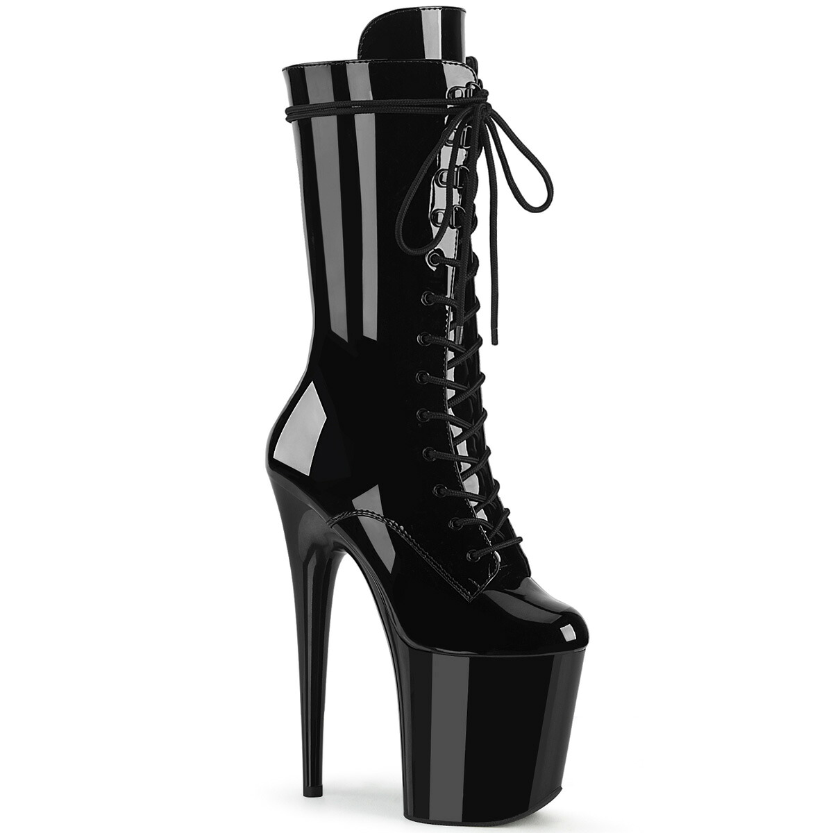 PLEASER　FLAMINGO-1050　レディース プラットフォーム パテント レースアップ ハーフブーツ｜HOT GIRL 14,831円