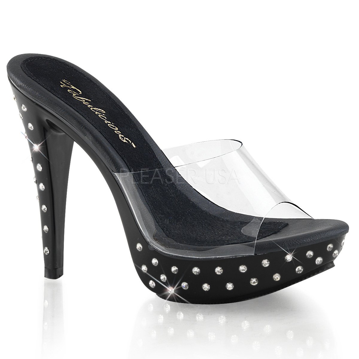 FABULICIOUS by PLEASER COCKTAIL-501SDT レディース ラインストーンスタッズ プラットフォーム クリアミュール 9,087円