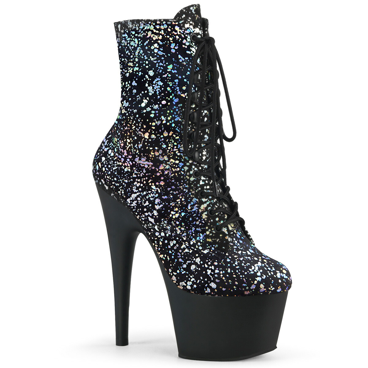 PLEASER　ADORE-1020SPLAT　レディース プラットフォーム スプラッタープリント 編み上げ アンクルブーツ