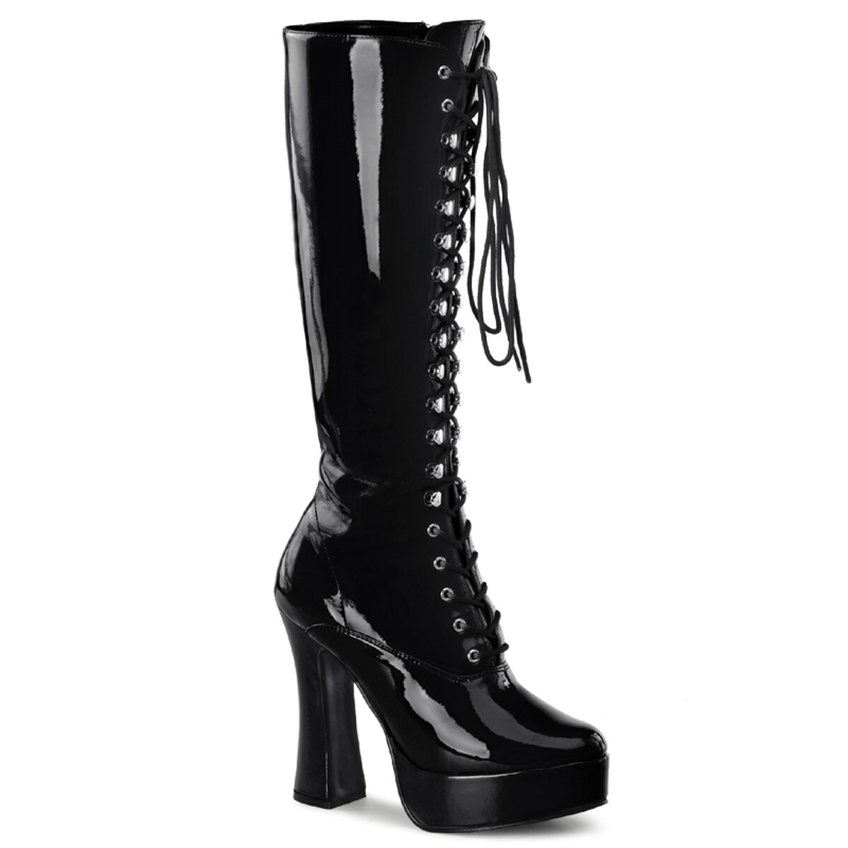 PLEASER ELECTRA-2020 レディース プラットフォーム 編み上げ ニーハイ ブーツ