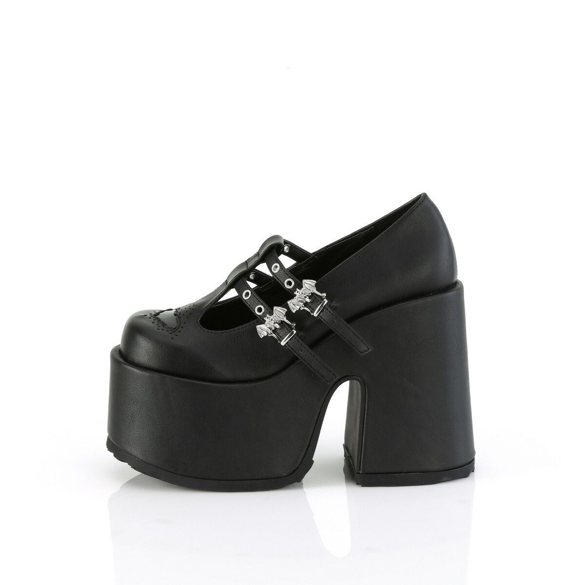 楽天市場】DEMONIA by PLEASER CAMEL-55 プリーザー レディース チャンキーヒール プラットフォーム バットバックル&カットアウト ダブル Tストラップ メリージェーン:HOT GIRL