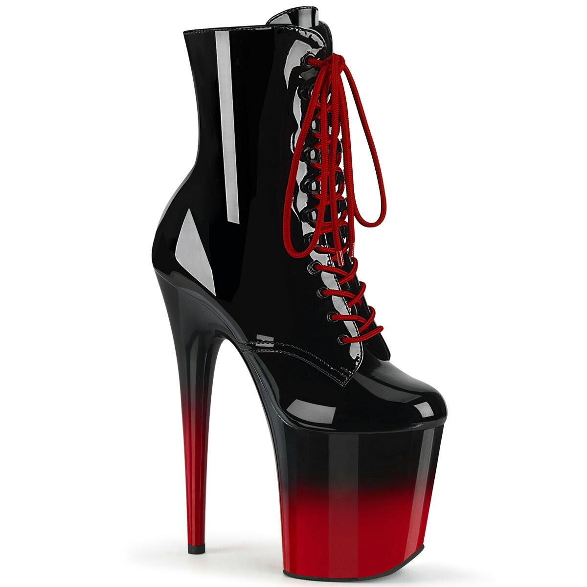 PLEASER　FLAMINGO-1020BR-H プリーザー レディース 2トーン プラットフォーム＆ヒール レースアップ アンクルブーツ｜HOT GIRL