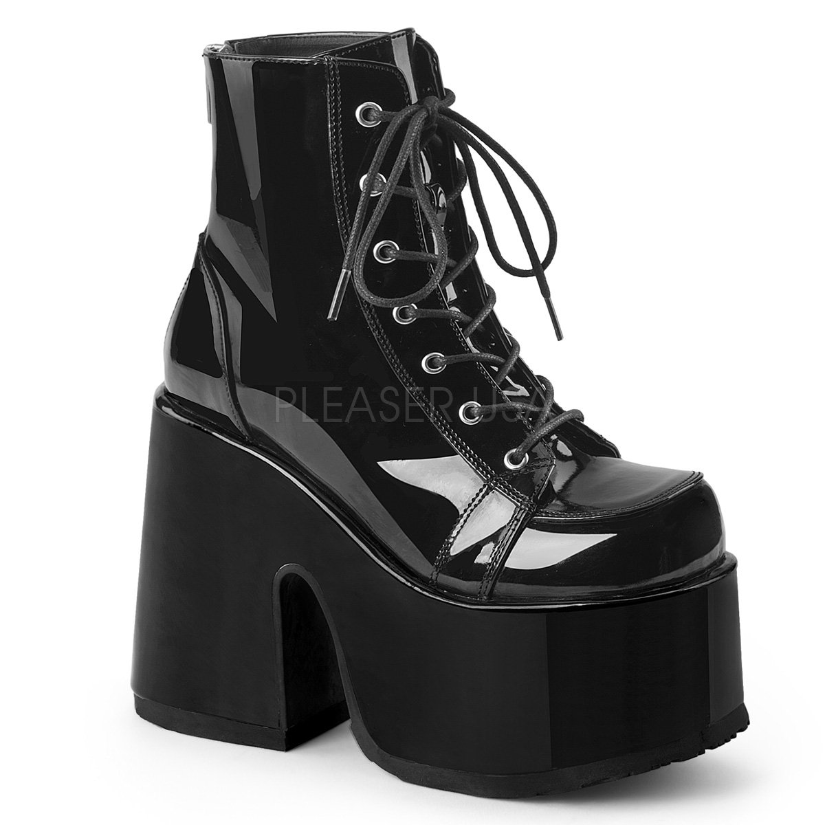 DEMONIA by PLEASER CAMEL-203 プリーザー レディース 厚底 チャンキーヒール レースアップ アンクル ブーツ