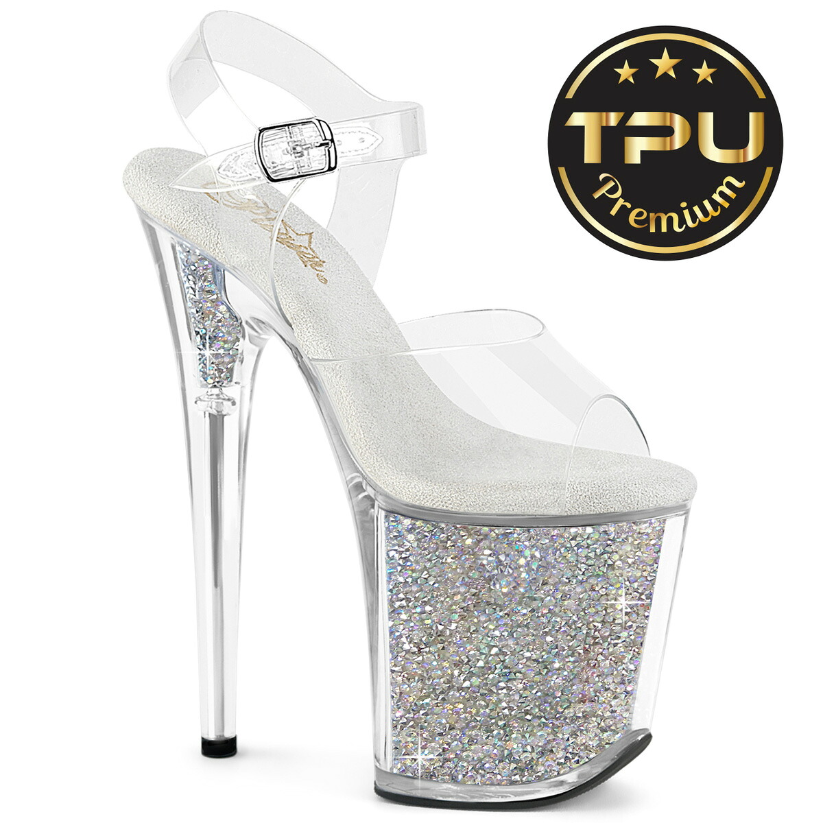 PLEASER FLAMINGO-808PREM-RSI プリーザー レディース AB伝達ルート石ころ インチ プラットホーム \u0026 踵 アンクルストラップ せつ然たるホンブルグ帽 TPU サンダル