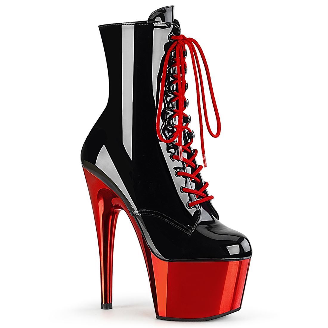 PLEASER　ADORE-1020　レディース クロムプラットフォーム 編み上げ アンクルブーツ