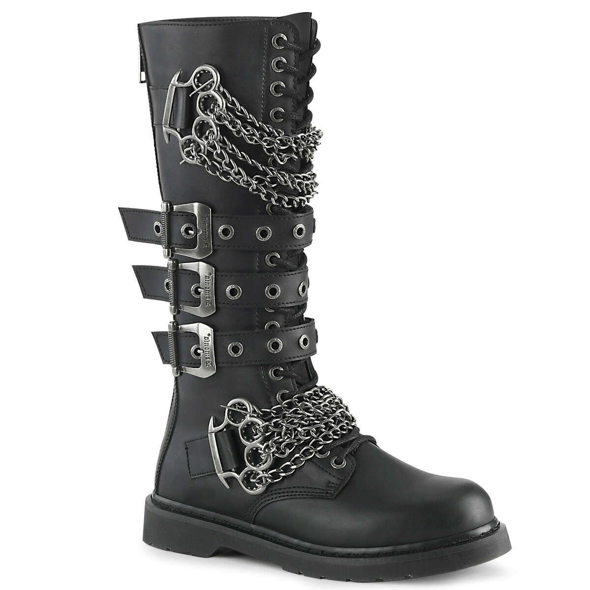 DEMONIA by PLEASER BOLT-450 プリーザー メンズ/ユニセックス  20アイレット トリプルバックルストラップ コンバット ニーハイブーツ