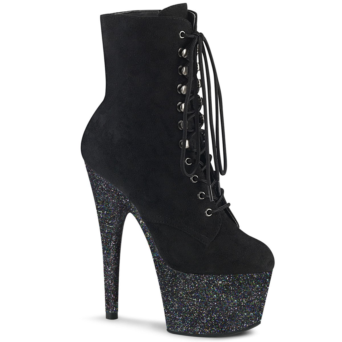 PLEASER　ADORE-1020FSMG　レディース グリッタープラットフォーム 編み上げ アンクルブーツ