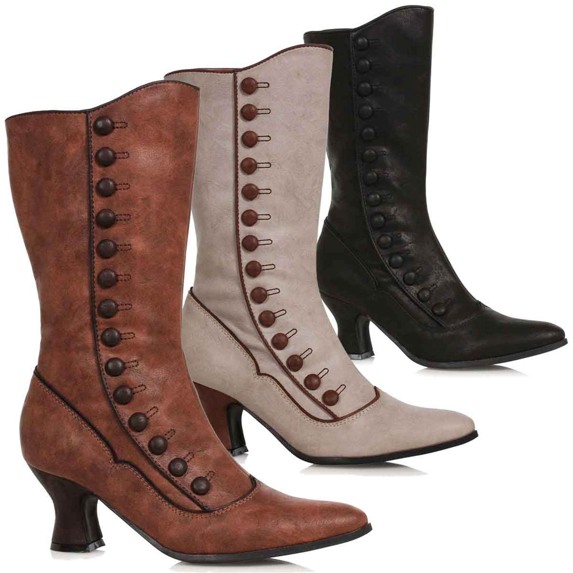 Ellie Shoes  253-SONYA Women Victorian Boot レディース ボタン ニーハイブーツ ハロウィンコスプレ ビクトリアン
