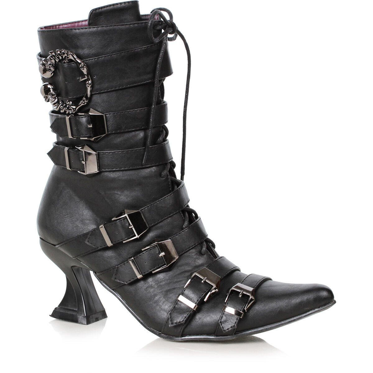 Ellie Shoes  301-ROSITA Women’s Witch Boot   レディース マルチバックルストラップ アンクル ブーツ ハロウィンコスプレ 魔法つかい