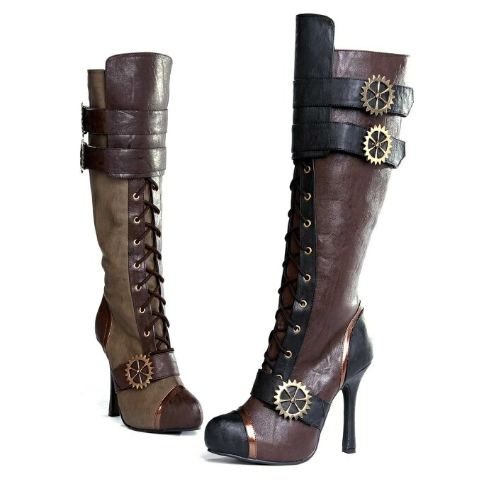 1031 by Ellie Shoes 420-QUINLEY　Women's Knee High Steampunk Boot With Laces レディース レースアップ ニーハイ ブーツ ハロウィンコスプレ スチームパンク｜HOT GIRL