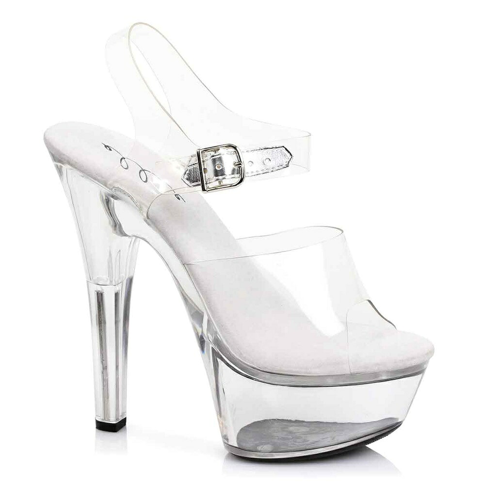 Ellie Shoes 601-BROOK Ankle Strap Clear Sandal レディース プラットフォーム アンクルストラップ クリア サンダル