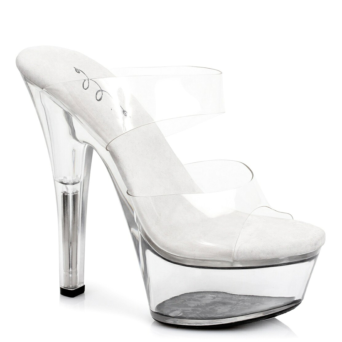 Ellie Shoes 601-COCO Clear Sandal レディース プラットフォーム ダブルバンド クリア ミュール|HOT GIRL