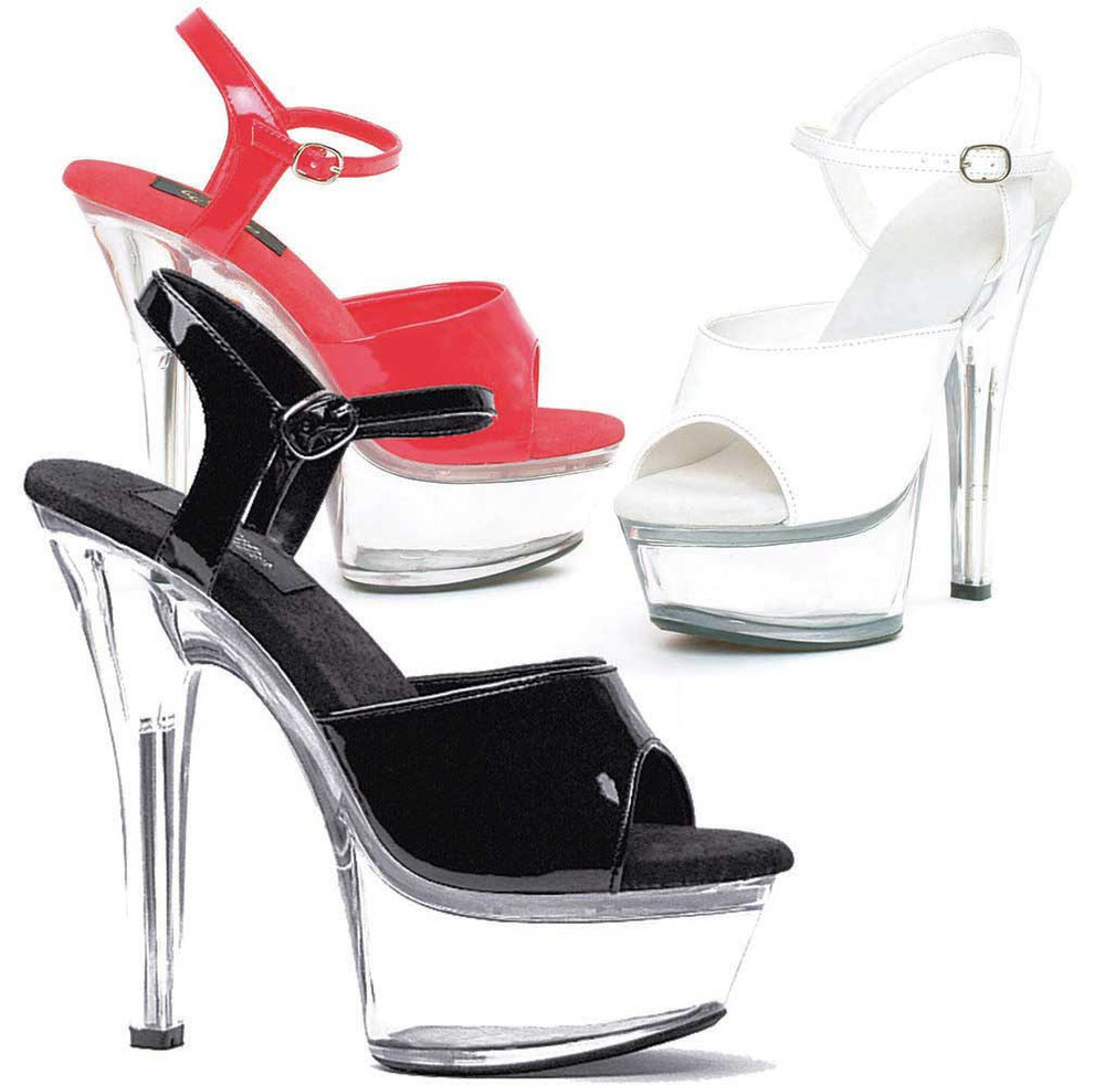 Ellie Shoes 601-JULIET-C Ankle Strap Sandal W/Clear Bottom レディース クリアプラットフォーム＆ヒール アンクルストラップ サンダル｜HOT GIRL