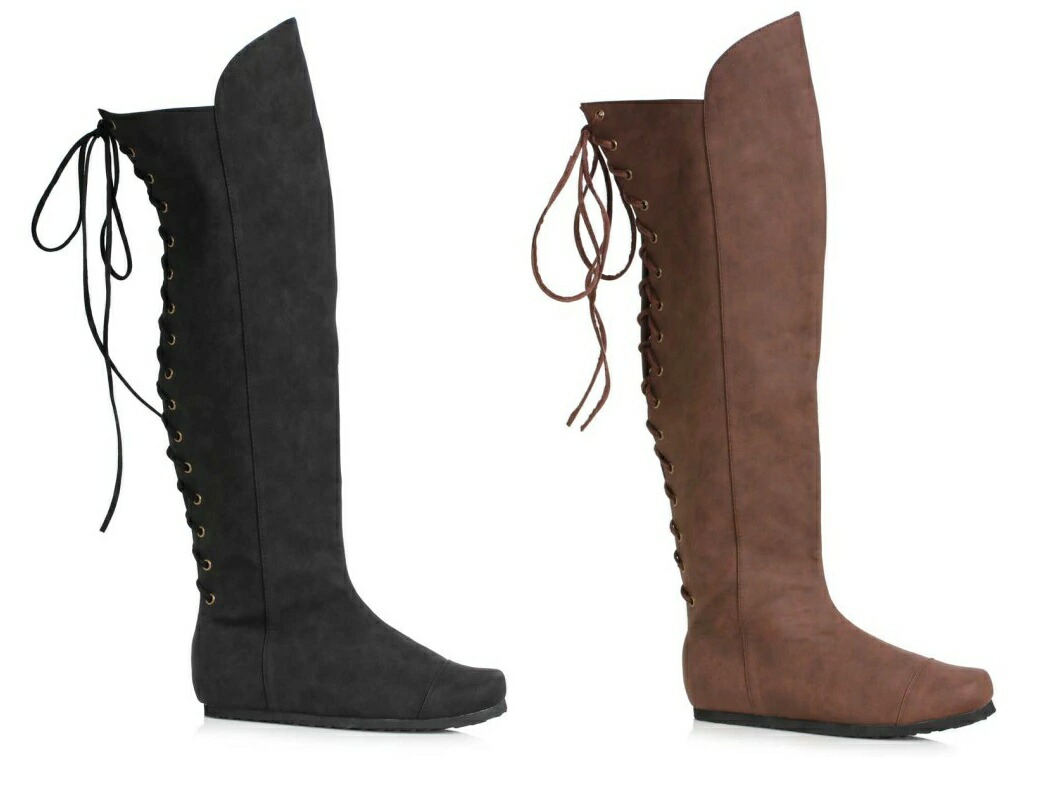 1031 by Ellie Shoes 119-RICHARD Men's Over the Knee Boot with Laces in Back メンズ バックレースアップ オーバーザニー ブーツ ハロウィンコスプレ パイレーツ